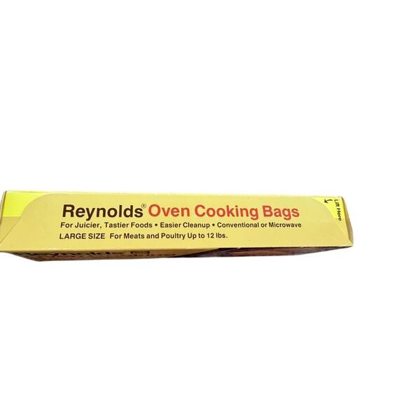NEW UNOPENED!! Vintage Box Of Reynolds Oven Cooking Bags 2 Large Paper Goods‎ - Picture 2 of 5